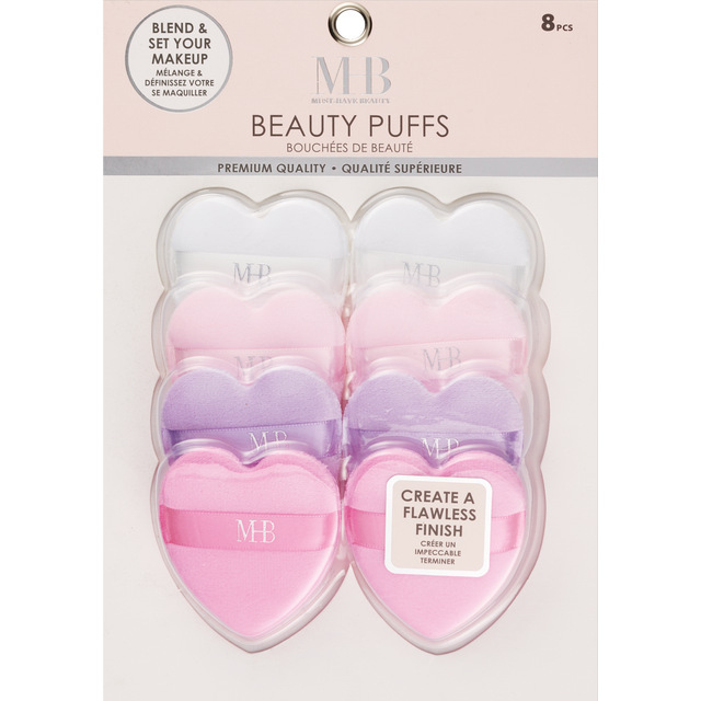 slide 1 of 1, ALMAR SALES COMPANY Mhb Beauty Puff Set, Heart, 8 Pack, 8 ct