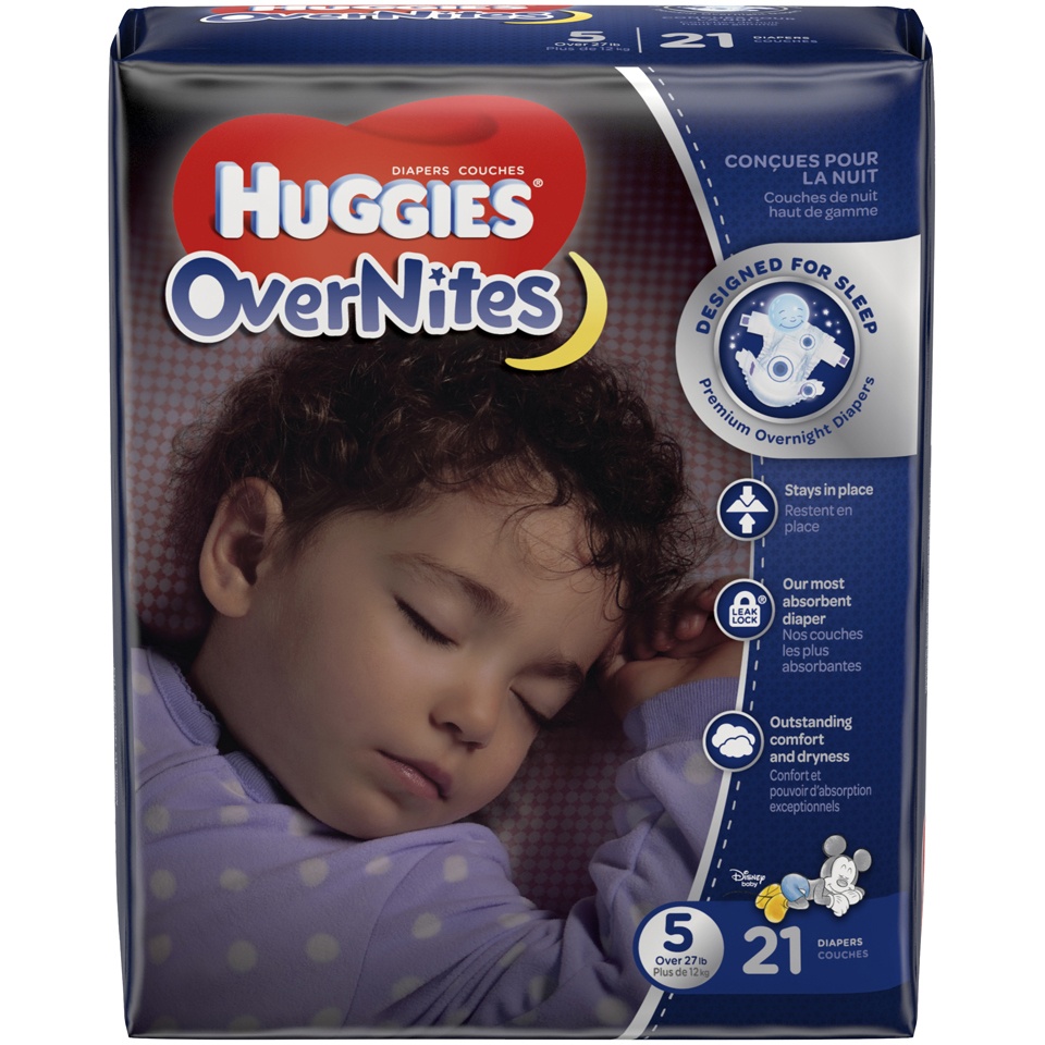 slide 1 of 1, Huggies Overnites Diapers Size 5, 21 ct