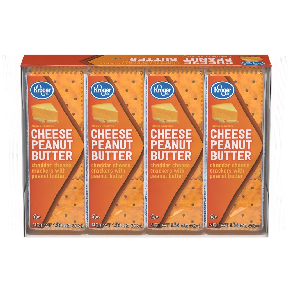 slide 1 of 1, Kroger Peanut Butter & Cheese Sandwich Crackers, 8 ct; 1.38 oz
