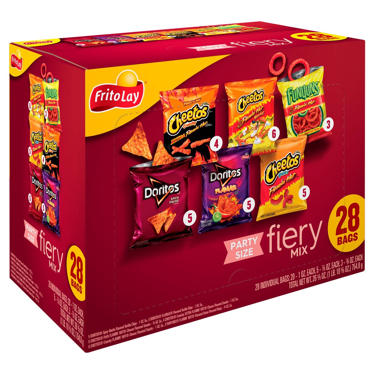 slide 10 of 11, Frito-Lay Fiery Mix, Party Size, 28 ct