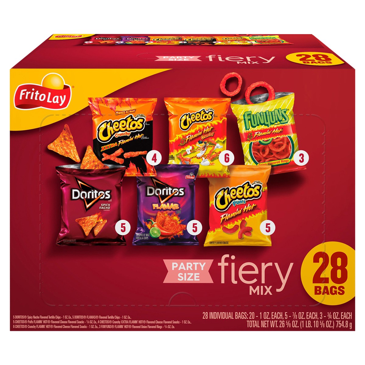 slide 1 of 11, Frito-Lay Fiery Mix, Party Size, 28 ct