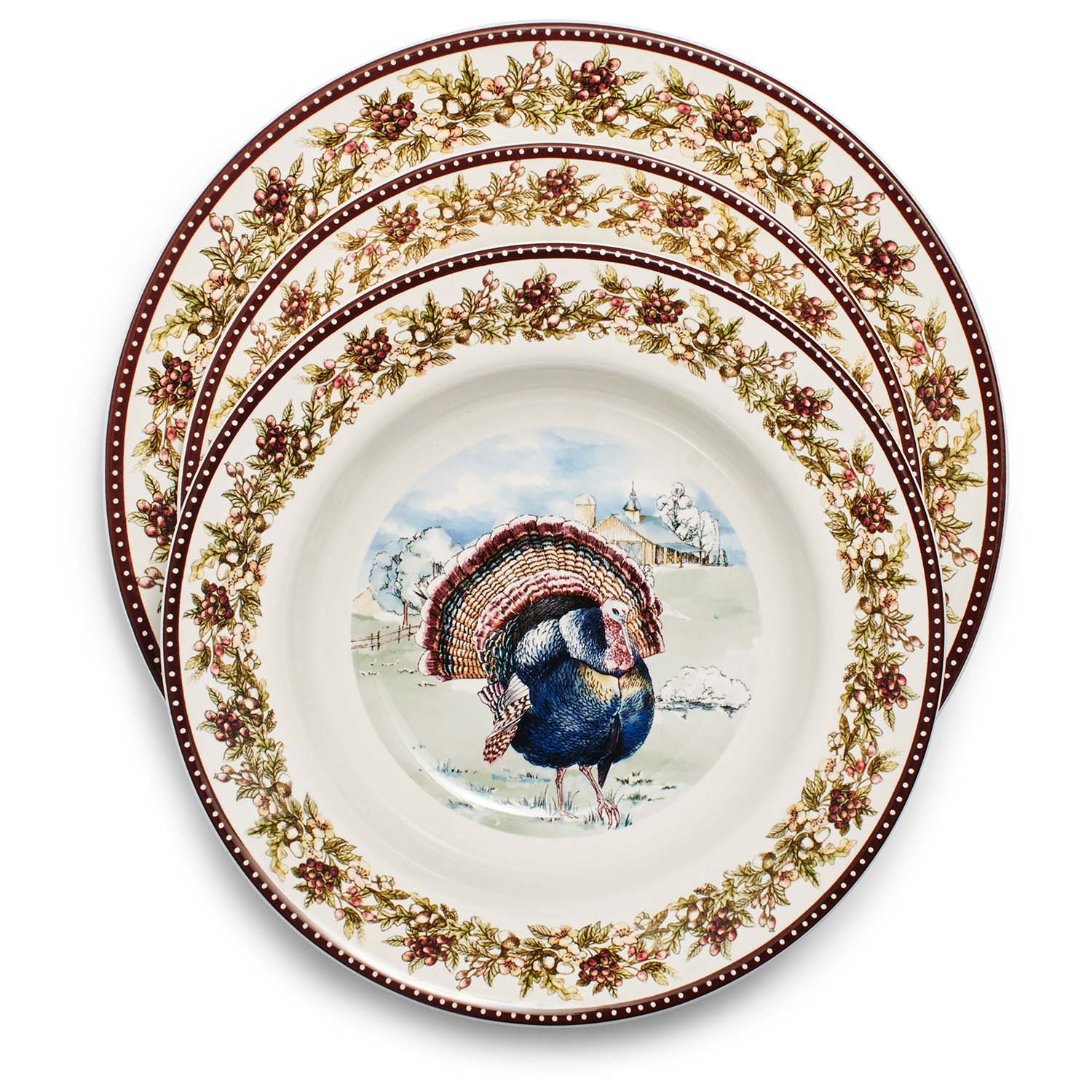 slide 1 of 1, Sur La Table Turkey Dinnerware Set, 12 ct