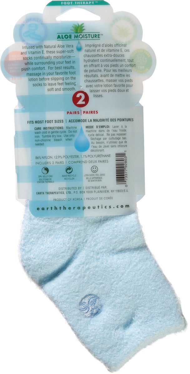 slide 2 of 11, Earth Therapeutics Aloe Moisture Aloe Socks 2 ea, 2 ct