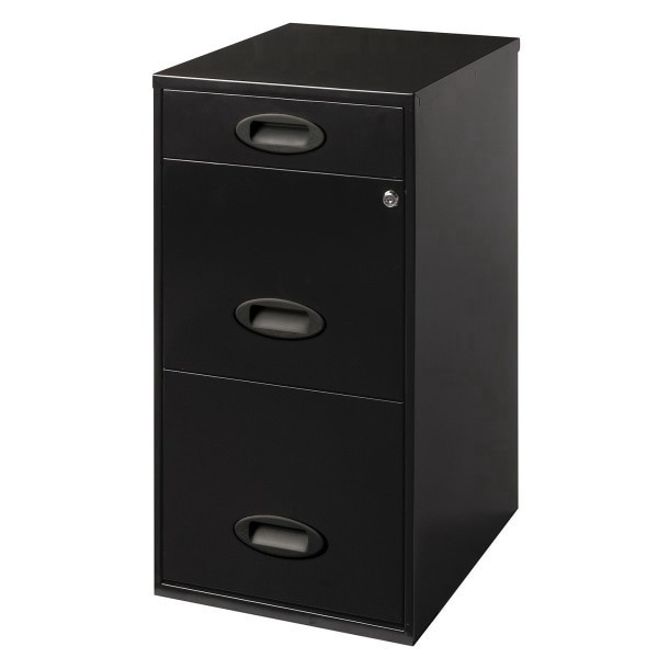 slide 4 of 8, Realspace Soho 18 in 3-Drawer Metal Vertical File Cabinet - Black, 18 in