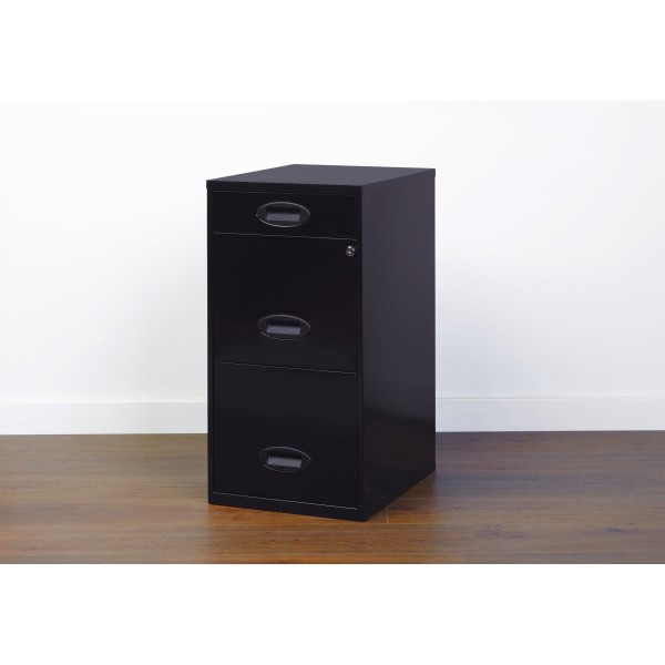slide 5 of 8, Realspace Soho 18 in 3-Drawer Metal Vertical File Cabinet - Black, 18 in