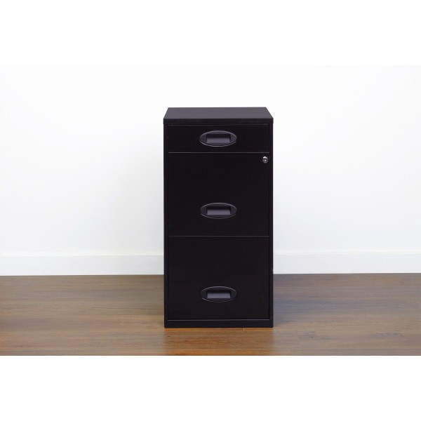 slide 8 of 8, Realspace Soho 18 in 3-Drawer Metal Vertical File Cabinet - Black, 18 in