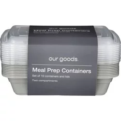 Our Goods 2 Section Meal Prep Containers
