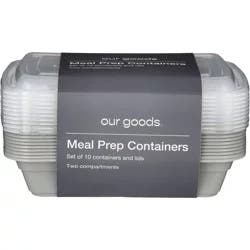 Our Goods 2 Section Meal Prep Containers