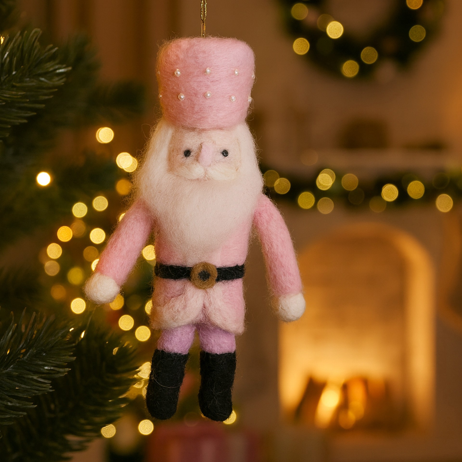 slide 5 of 5, Christmas Pink Nutcracker Felting Kit By Loops & Threads, 4.2 in x 2 in x 1.1 in