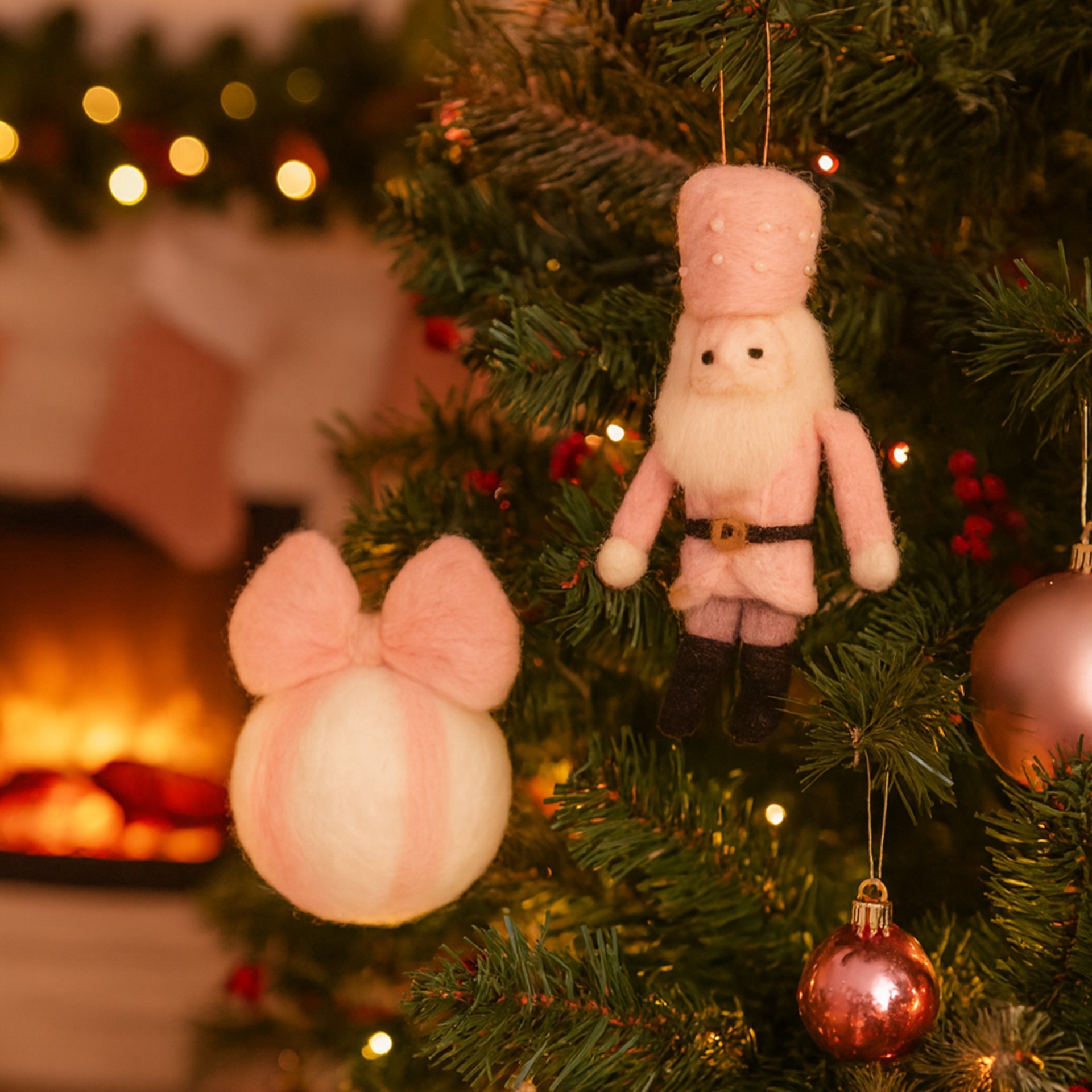 slide 4 of 5, Christmas Pink Nutcracker Felting Kit By Loops & Threads, 4.2 in x 2 in x 1.1 in