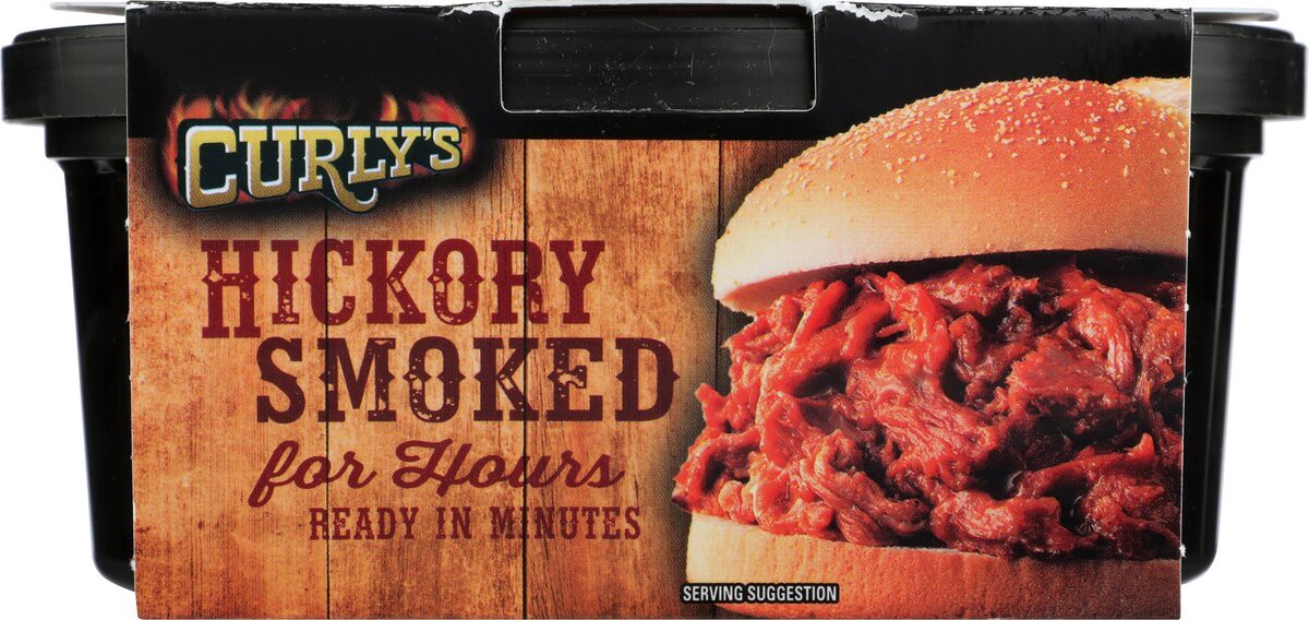 slide 3 of 8, Curly's Pulled Pork with BBQ, 16 oz, 16 oz