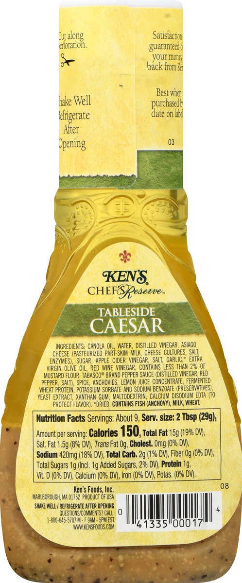 slide 5 of 12, Ken's Steak House Chef's Reserve Tableside Caesar Dressing 9 fl oz, 9 fl oz