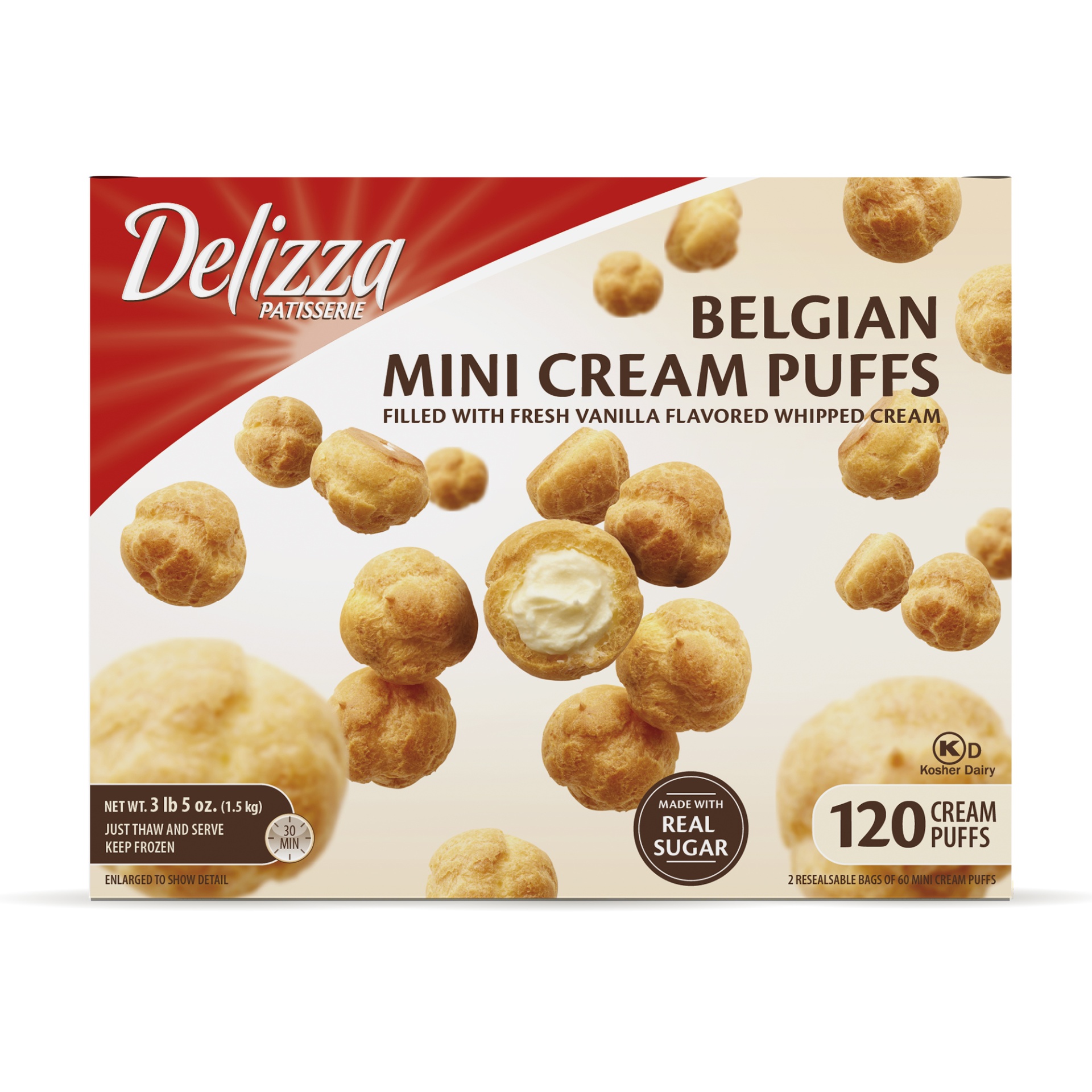 slide 1 of 1, Delizza Belgian Mini Cream Puffs, 