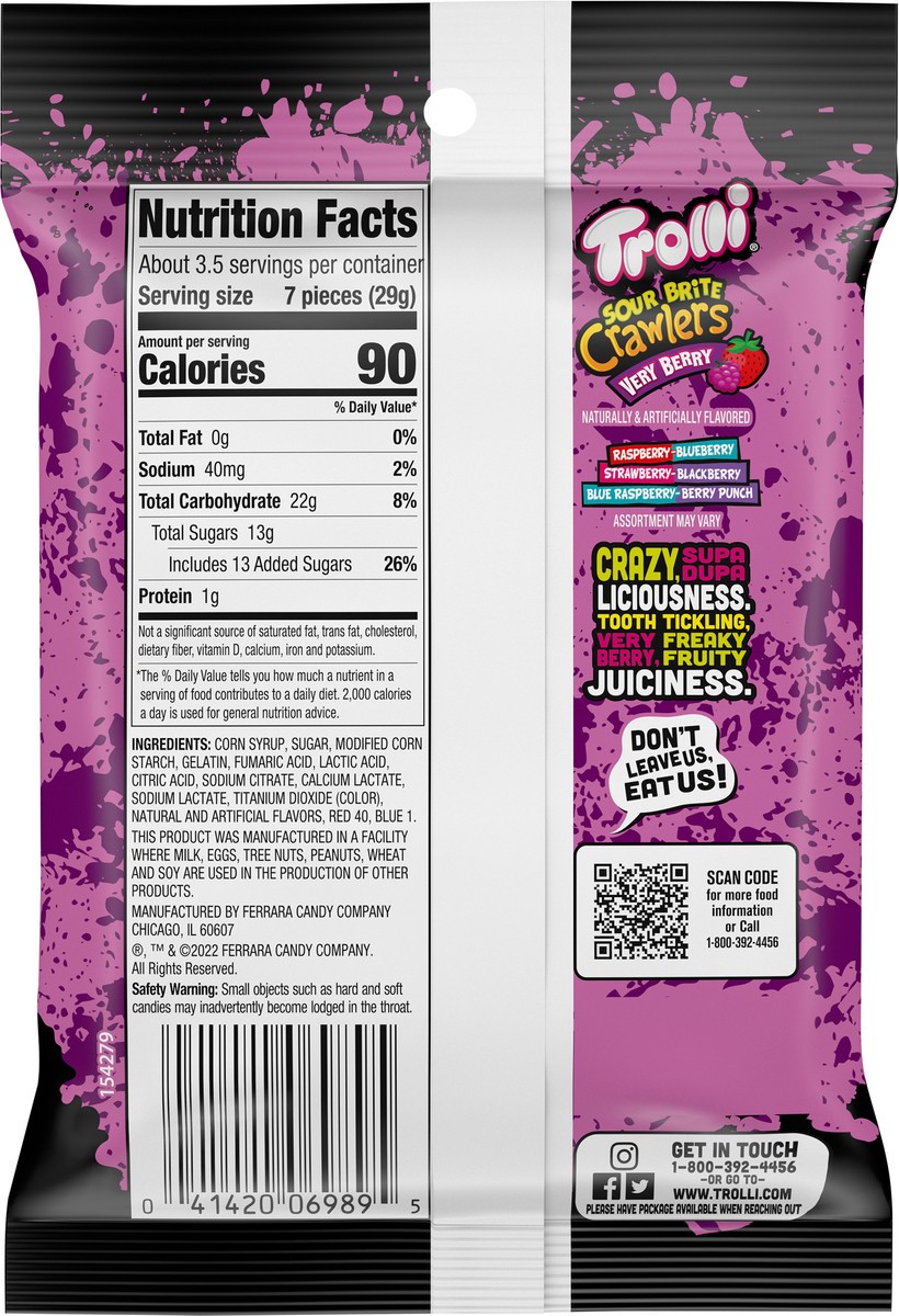 slide 6 of 9, Trolli - TR 06989 154279 SBC Very Berry PEG Everyday EG 3.4OZ No PMT_3D Sugar, 3.4 oz