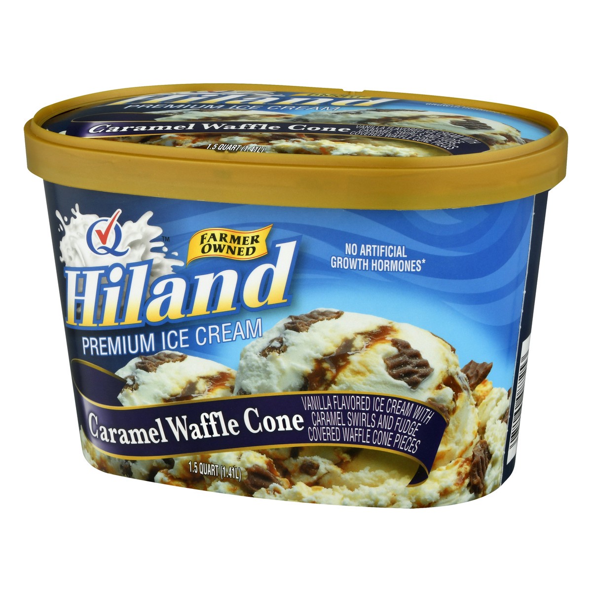 slide 4 of 13, Hiland Dairy Premium Caramel Waffle Cone Ice Cream 1.5 qt, 1.5 qt