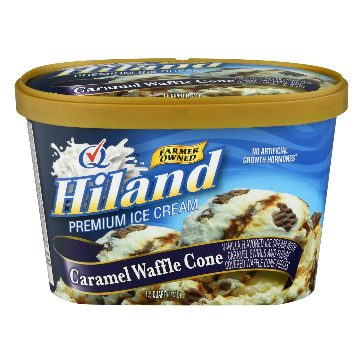 slide 1 of 10, Hiland Dairy Ice Cream Caramel Waffle Conaire, 48 oz