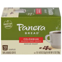 Panera Bread Cups Medium Roast Colombian Coffee - 10 ct