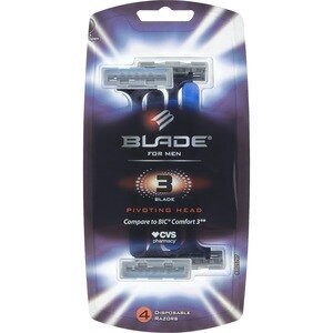 slide 1 of 1, CVS Health Blade Disposable Razors For Men, 4 Ct, 4 ct