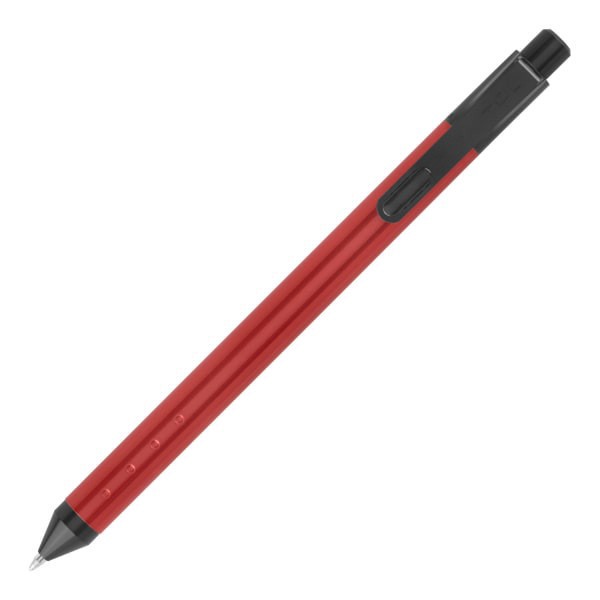 slide 2 of 3, Tul Fine Writing Solid Metal Barrel Retractable Gel Pen With 2 Refills, Medium Point, 0.7 Mm, Red Barrel, Red/Black/Blue Ink, 1 ct
