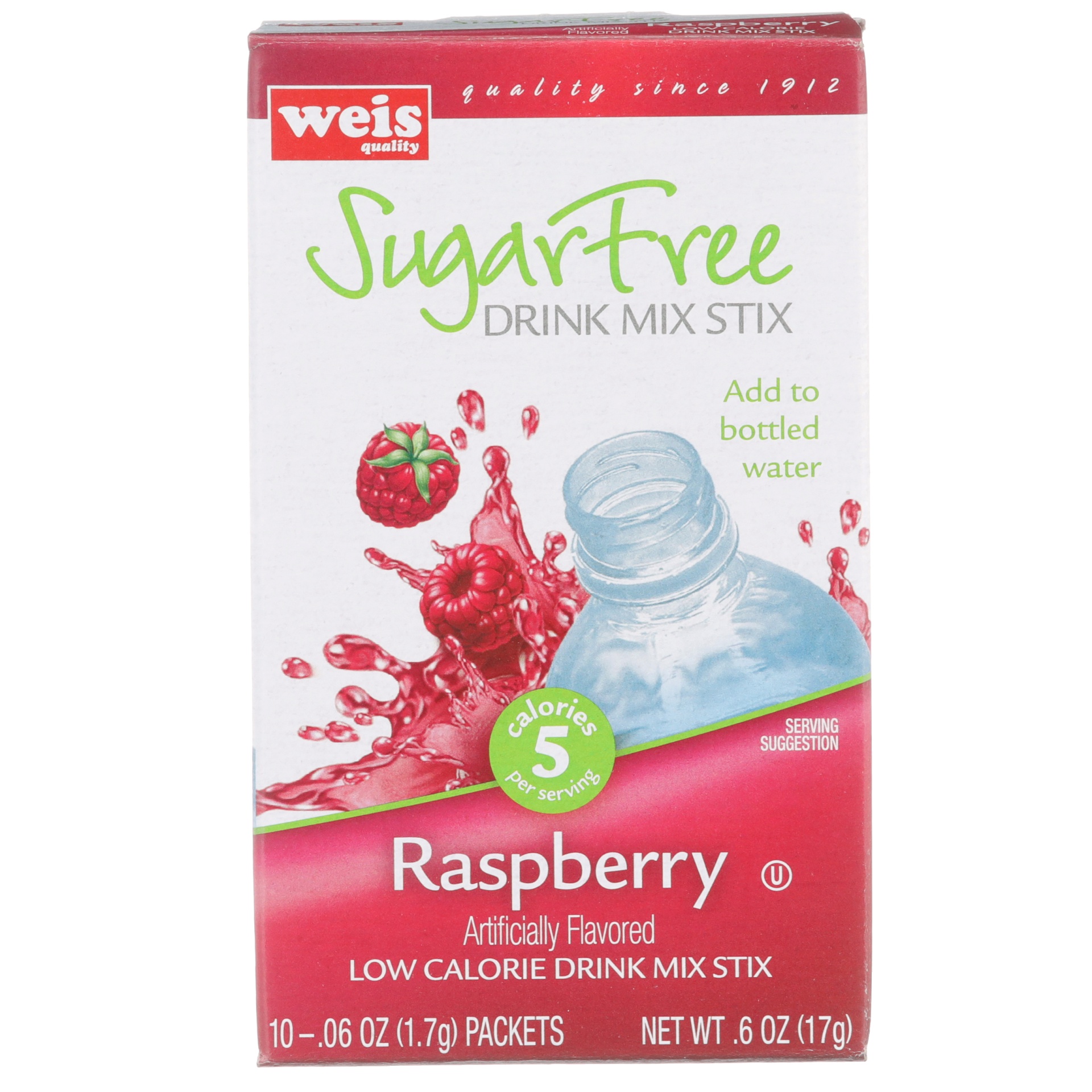 slide 1 of 1, Weis Quality Raspberry Sugar Free Drink Mix Sticks - 0.6 oz, 0.6 oz