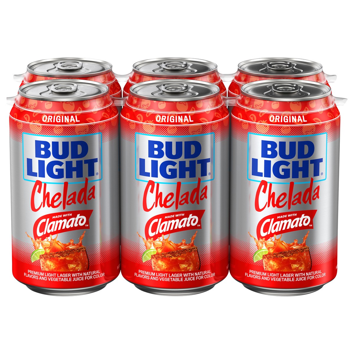 slide 1 of 2, Bud Light Clamato Chelada 6Pk, 6 ct; 12 oz