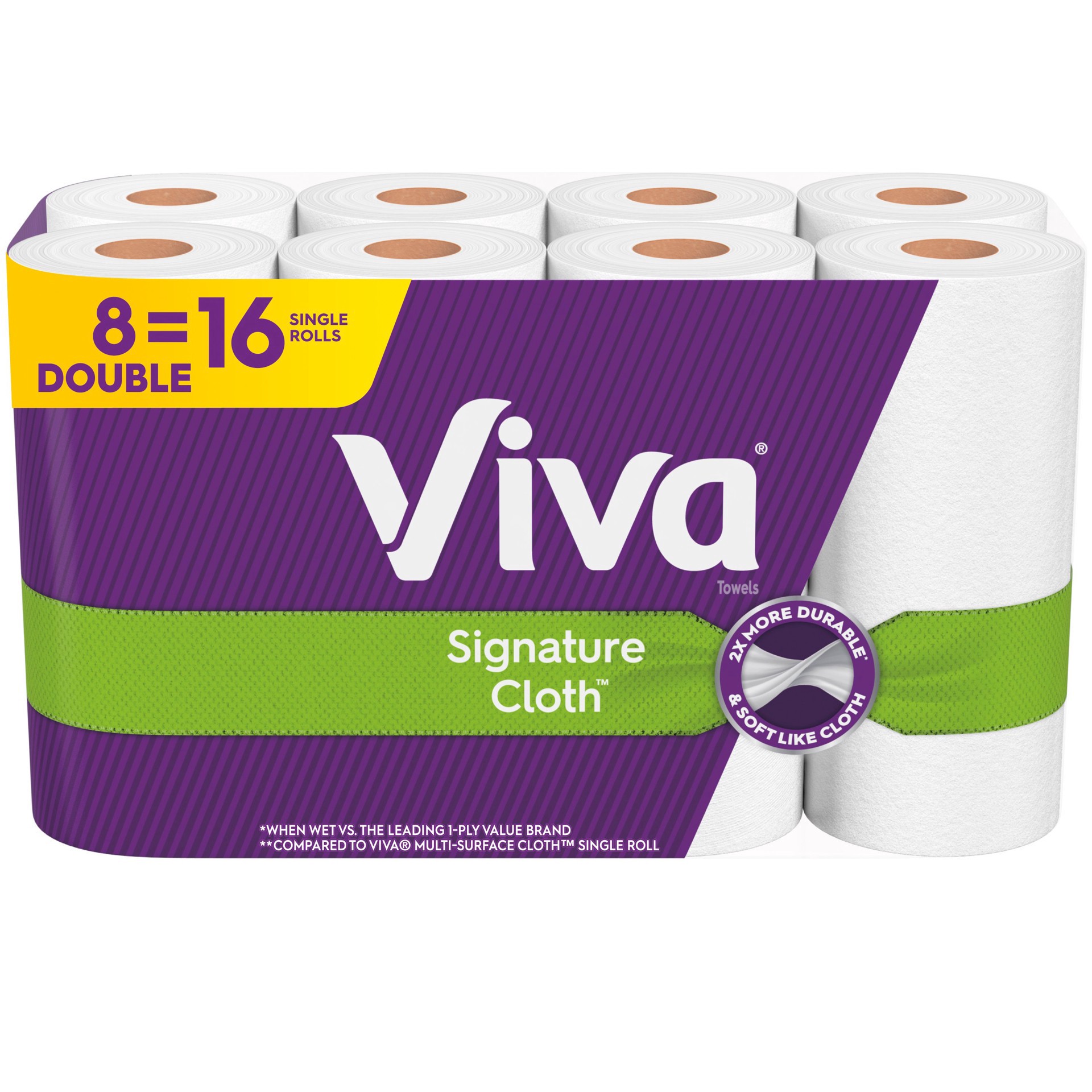 slide 1 of 1, Viva Signature Cloth 1-Ply Choose-A-Sheet Double Rolls Towels 8 Rolls, 8 ct