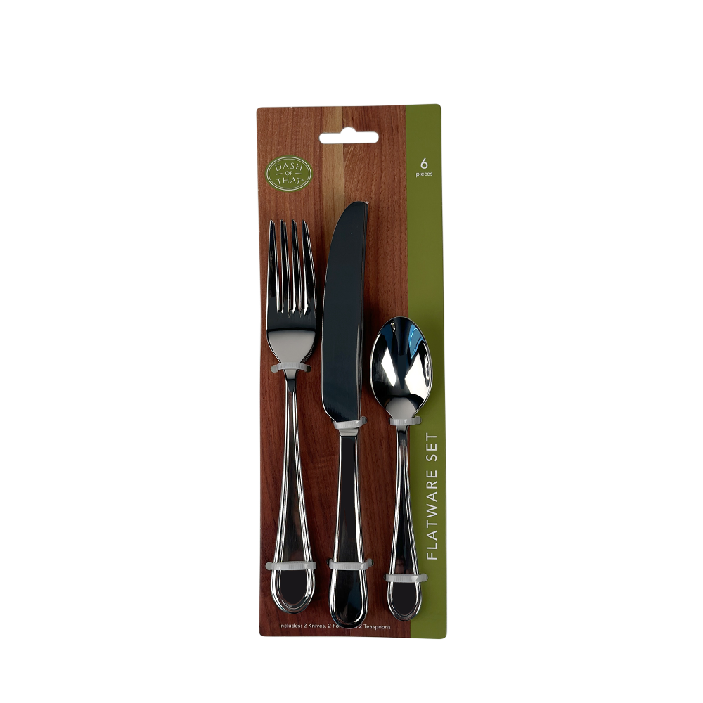 slide 4 of 6, Dash of That® Aston Flatware Set for Two, 6 ct