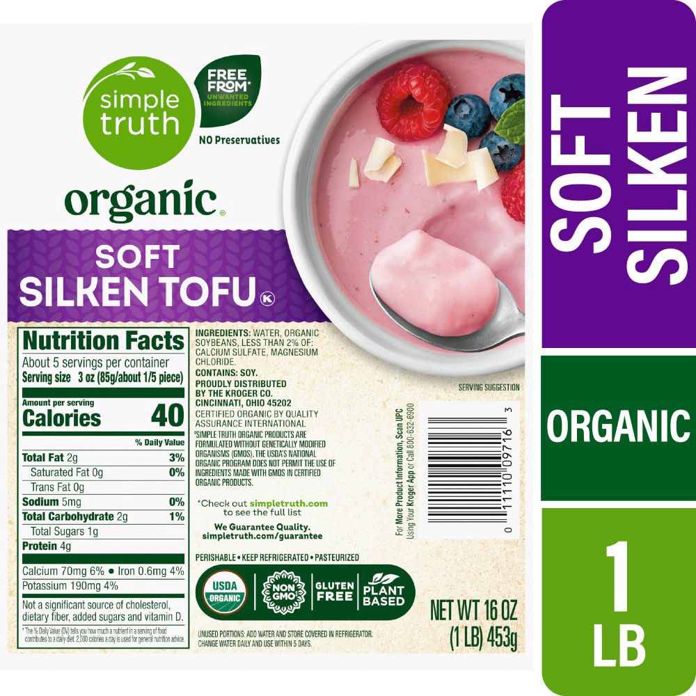 slide 1 of 4, Simple Truth Organic Silken Tofu, 16 oz
