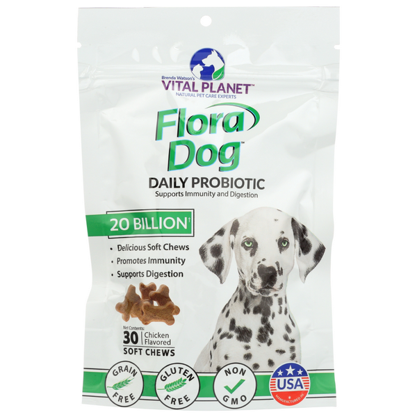 slide 1 of 1, Vital Planet Probiotic Flora Dog Soft Chews, 30 ct