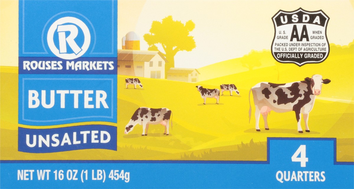 slide 7 of 9, Rouses Markets Unsalted Butter 4 ea, 4 ct
