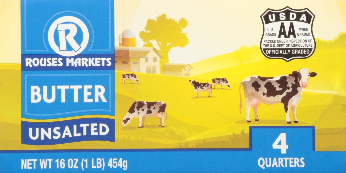 slide 8 of 9, Rouses Markets Unsalted Butter 4 ea, 4 ct
