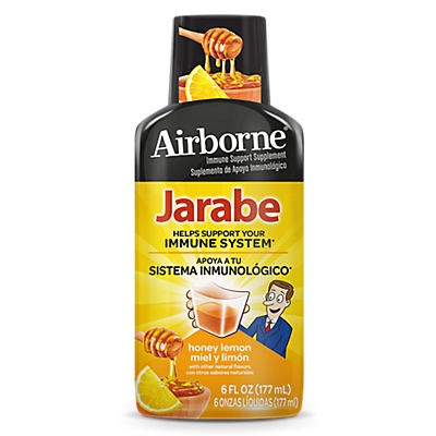 slide 1 of 1, Airborne Jarabe Immune Support Honey Lemon, 6 oz