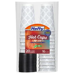 Hefty 16 Fluid Ounce Extra Strong Hot Cups and Lids 20 ea