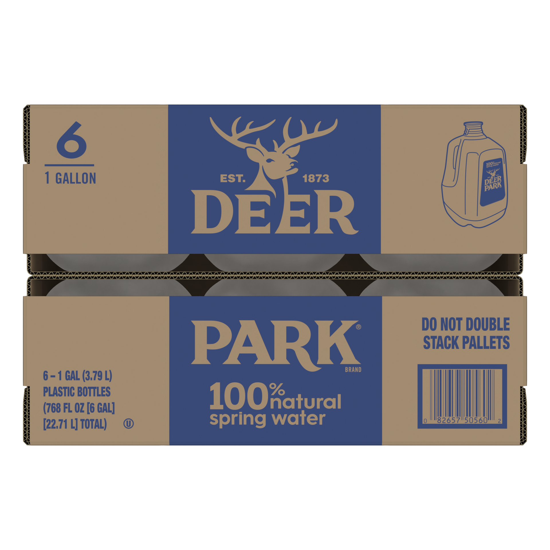 slide 3 of 5, DEER PARK Brand 100% Natural Spring Water, 1-gallon plastic jugs (Pack of 6), 1 g