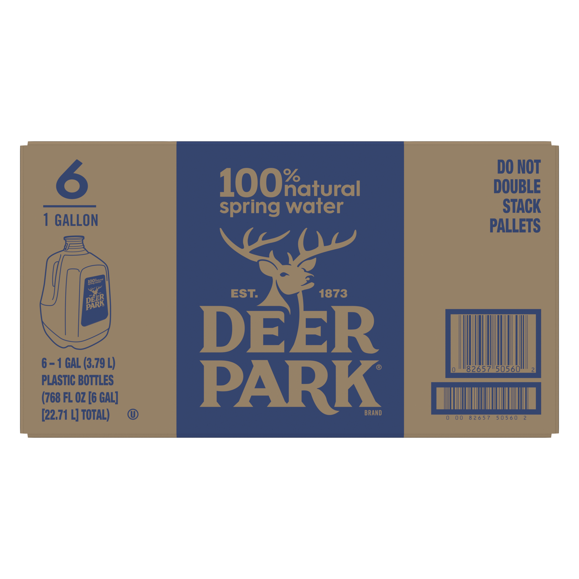 slide 1 of 5, DEER PARK Brand 100% Natural Spring Water, 1-gallon plastic jugs (Pack of 6), 1 g