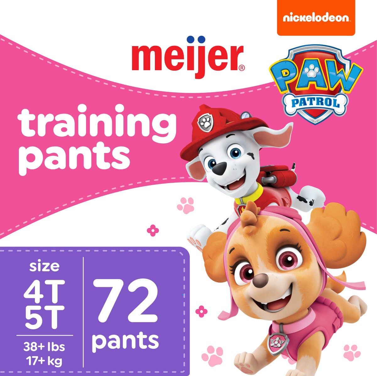 slide 1 of 29, Meijer Training Pants Giant, Girl 4T/5T, 72 ct