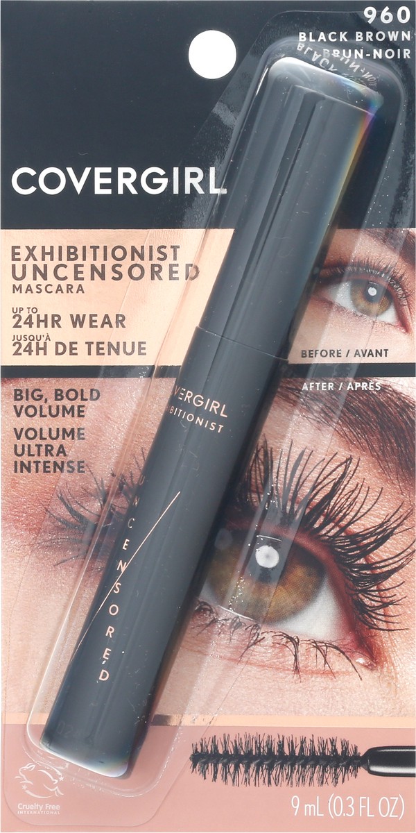 slide 1 of 12, Covergirl Exhibitionist Uncensored Black Brown 960 Mascara 9 ml, 9 ml