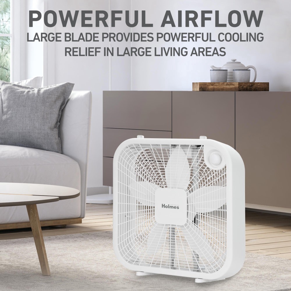 slide 5 of 6, Holmes 20-Inch Box Fan - White, 1 ct