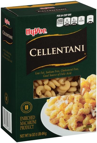 slide 1 of 1, Hy-vee Enriched Macaroni Product, Cellentani, 16 oz