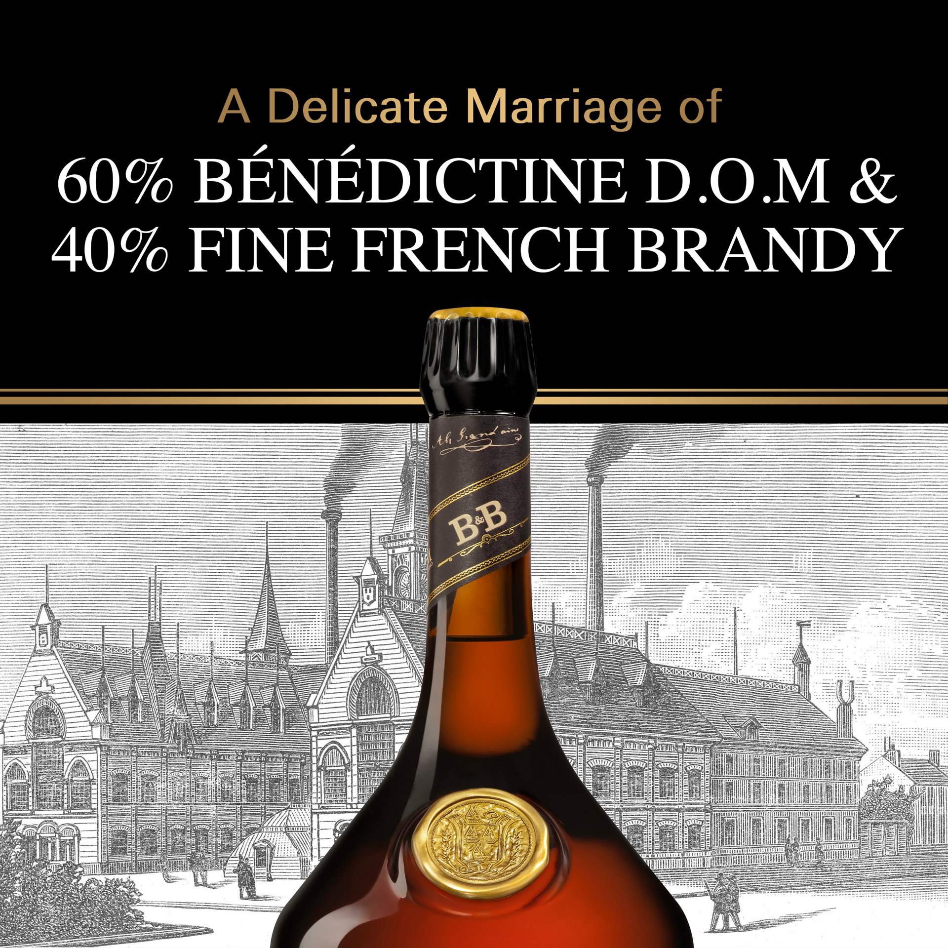 slide 2 of 5, Bénédictine B&B Liqueur By Benedictine 40% 100Cl/1L, 1 liter