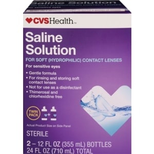 slide 1 of 1, CVS Health Saline Solution For Sensitive Eyes, 2 ct; 12 fl oz