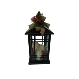 slide 1 of 1, CVS Pharmacy Merry Brite Metal Lantern with 3 LED Candles, 1 ct