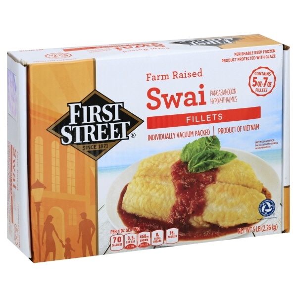 slide 1 of 1, First Street Swai Fillet Box, 5 lb