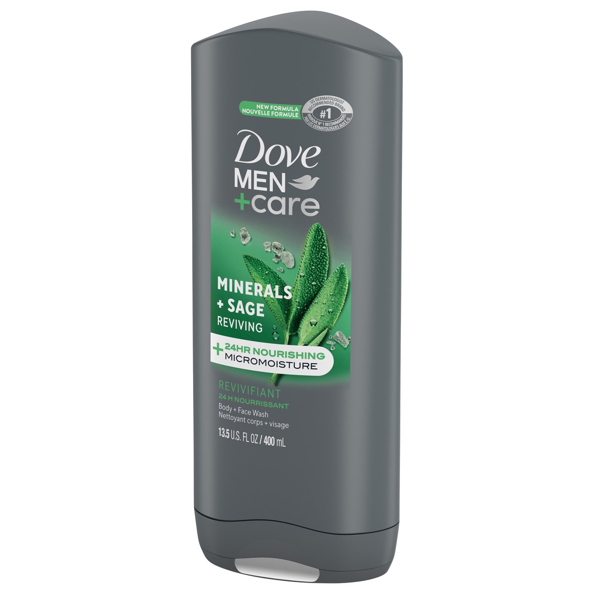 slide 3 of 7, Dove Bc Dove Men+ Care Minerals + Sage Body & Face Wash, 13.5 fl oz