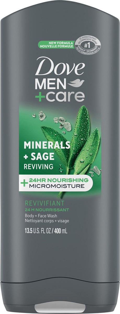 slide 7 of 7, Dove Bc Dove Men+ Care Minerals + Sage Body & Face Wash, 13.5 fl oz