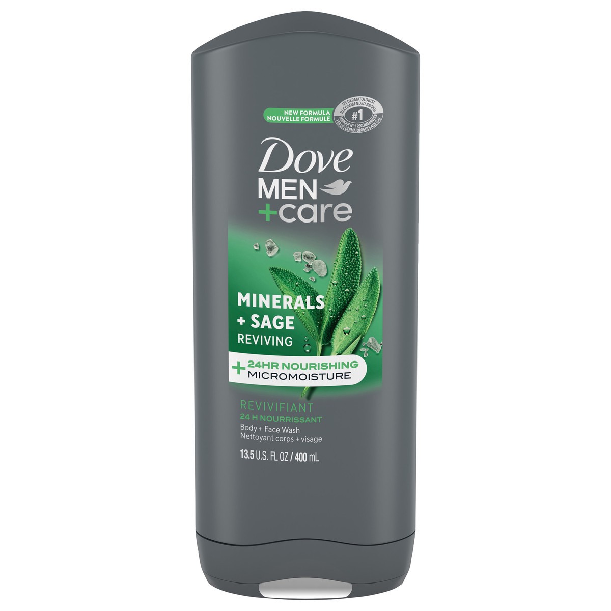 slide 1 of 7, Dove Bc Dove Men+ Care Minerals + Sage Body & Face Wash, 13.5 fl oz