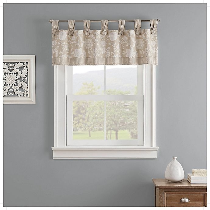 slide 1 of 4, Waverly Stencil Vine Light Filtering Window Valance - Linen, 1 ct