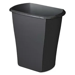 Sterilite Black Rectangle Wastebasket