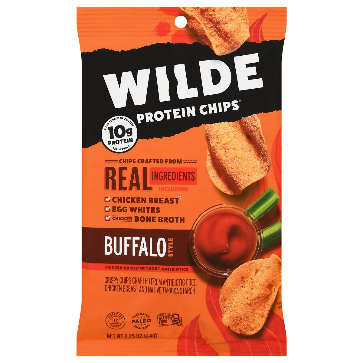 slide 1 of 13, Wilde Buffalo Style Protein Chips 2.25 oz, 2.25 oz