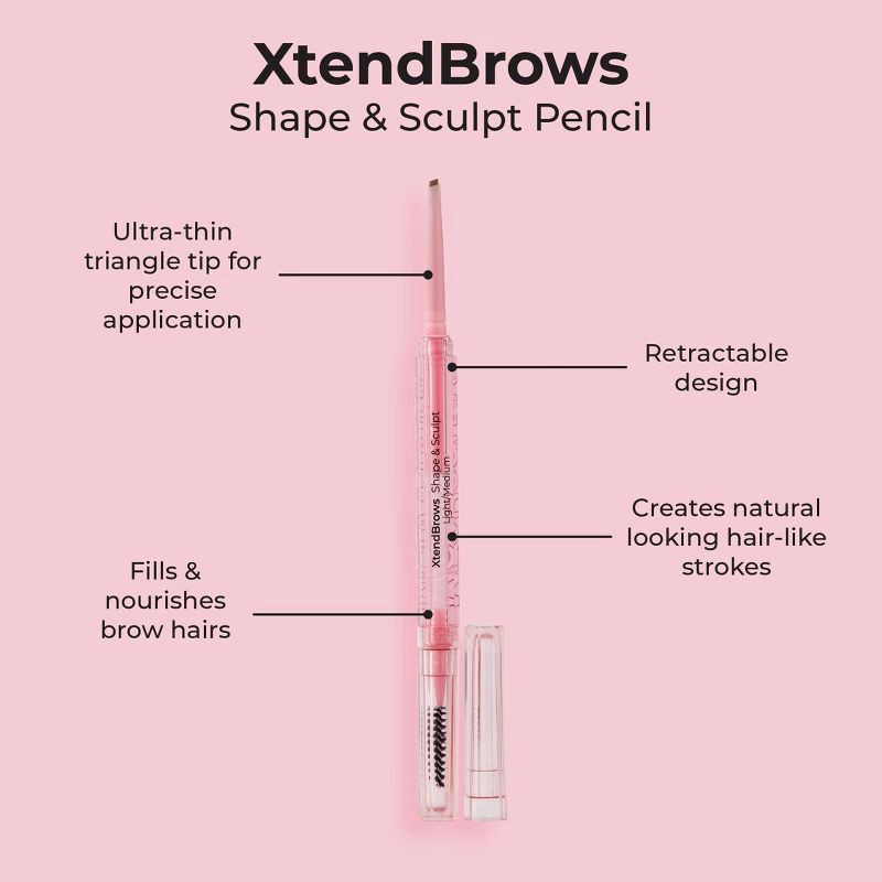 slide 6 of 8, MCoBeauty XtendBrows Shape & Sculpt Pencil - Light/Medium - 0.004oz, 0.004 oz